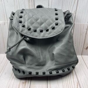 Grey mini studded back pack